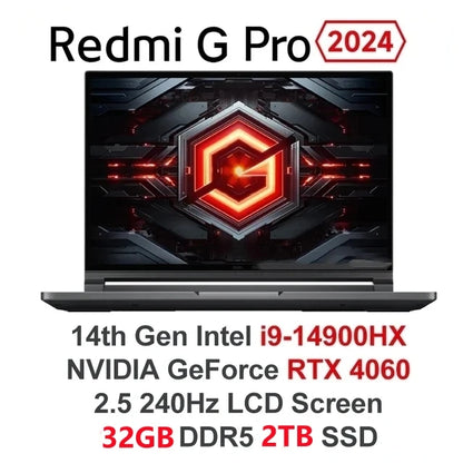 Xiaomi Redmi G Pro E-Sport Gaming Laptop 2024 Intel i9-14900H RTX4060 8GB GPU 16G RAM 1TB SSD 16” 240Hz 2.5K Game Notebook